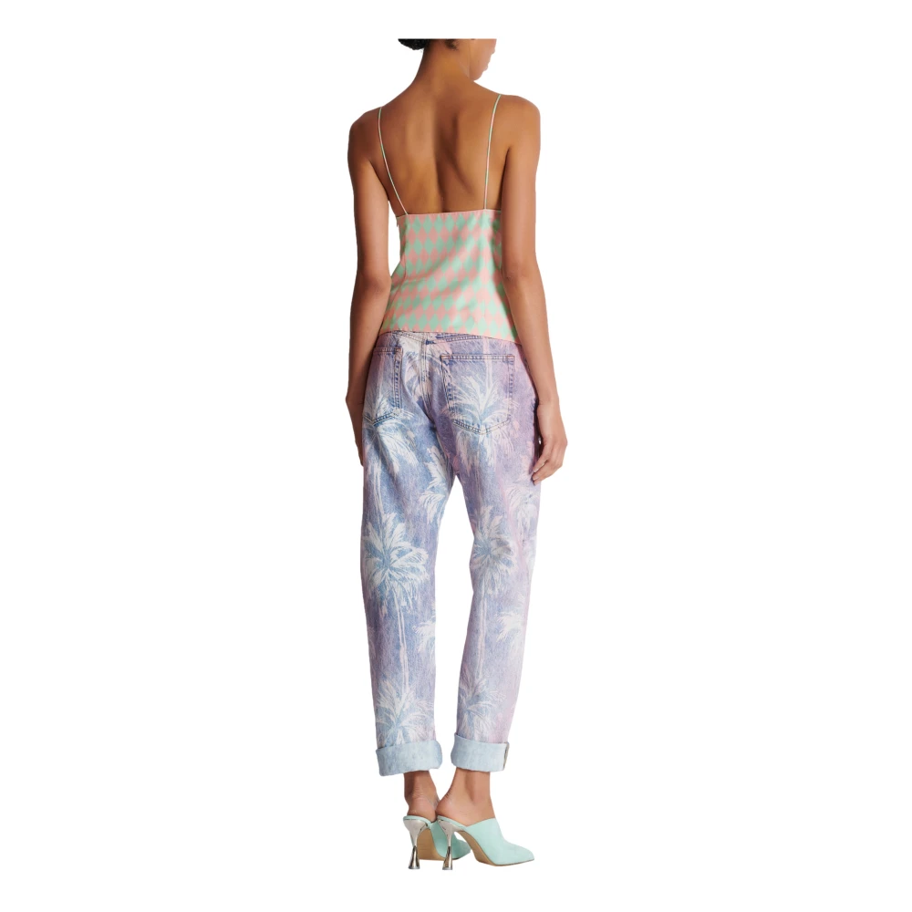 Balmain Zijden top met diamantprint Multicolor Dames