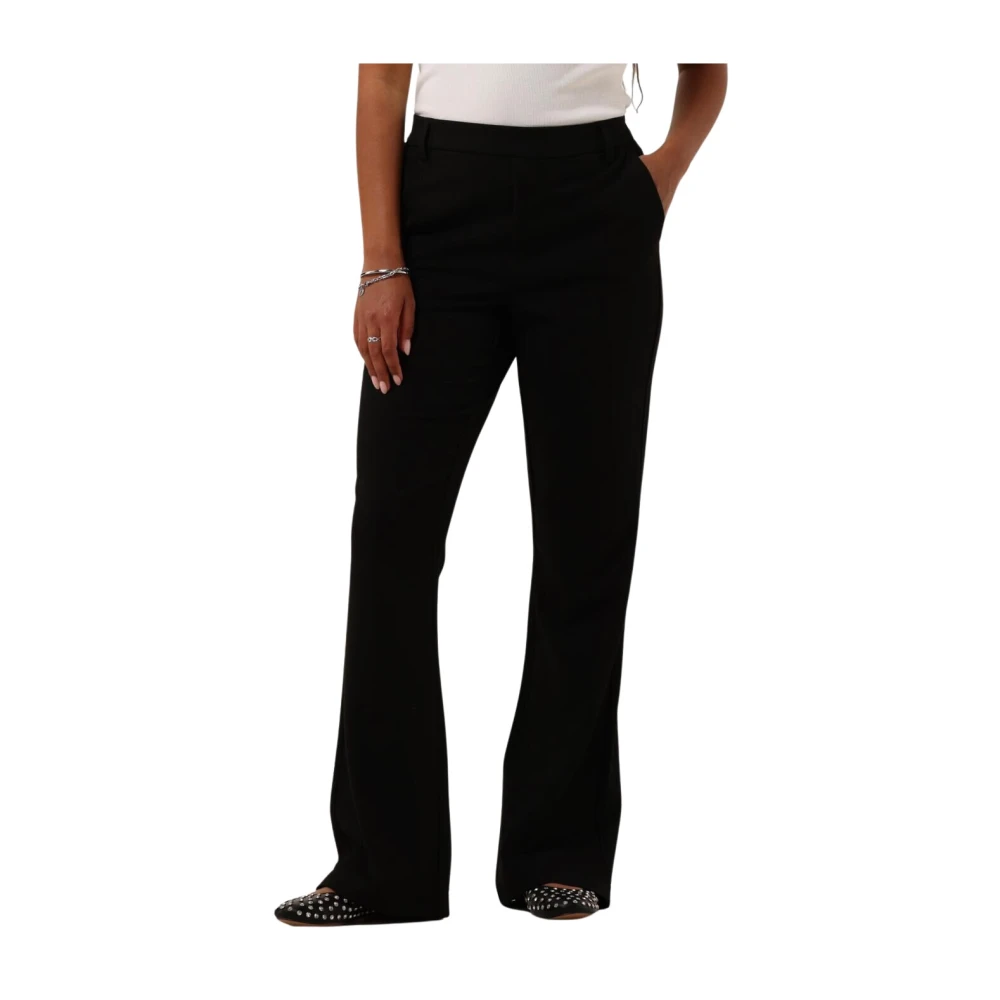 Object Flared Broek Zwart Black Dames