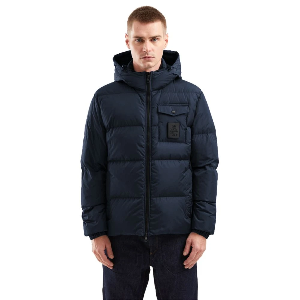 RefrigiWear Blauwe Nylon Winterjas met Horizontaal Quilten Blue Heren