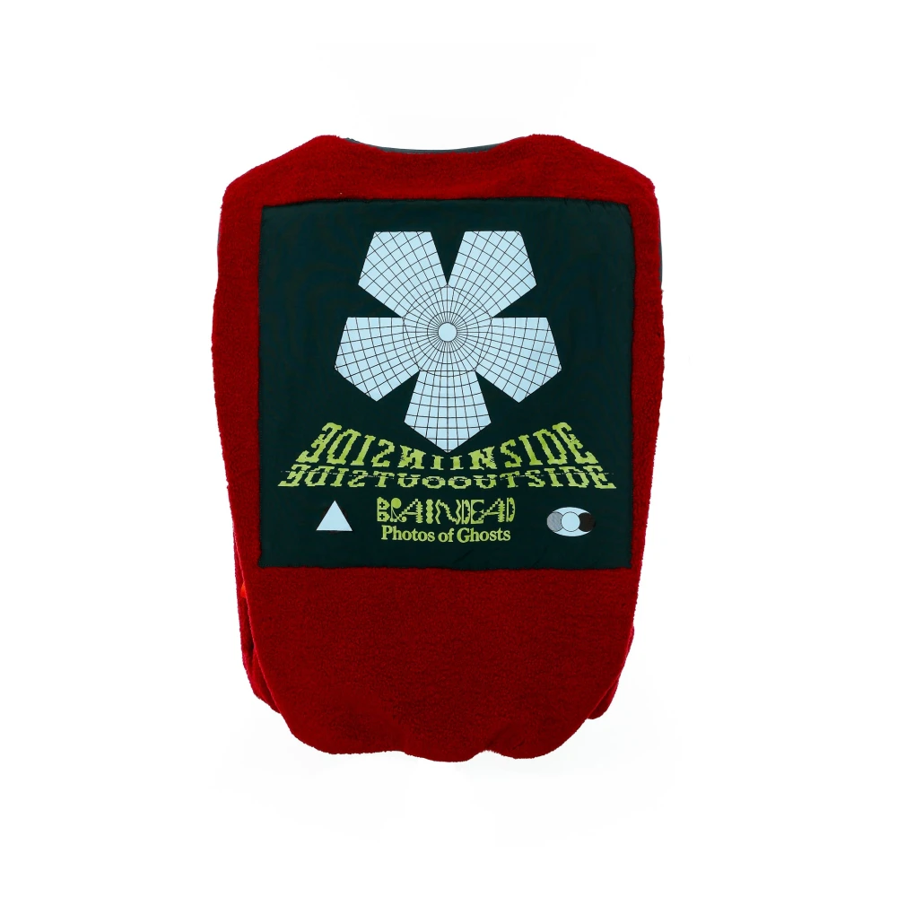 Brain Dead Sherpa Fleece Vest Oversize Fit Red Heren