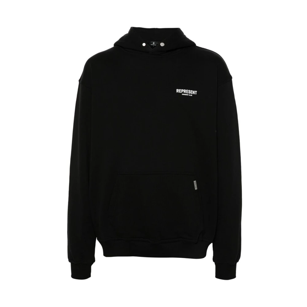 Represent Hooded Logo Sweatshirt Black Heren