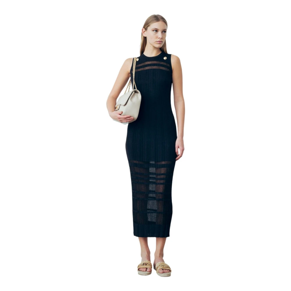 Gaëlle Paris Elegante Midi Jurk Black Dames