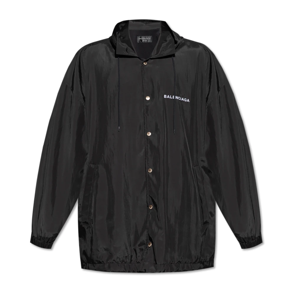 Balenciaga Men's Black Light Jackets, S, Light Jacket With Logo