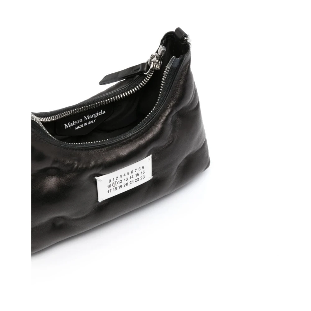 Maison Margiela Gewatteerde Leren Schoudertas met Logo Black Dames