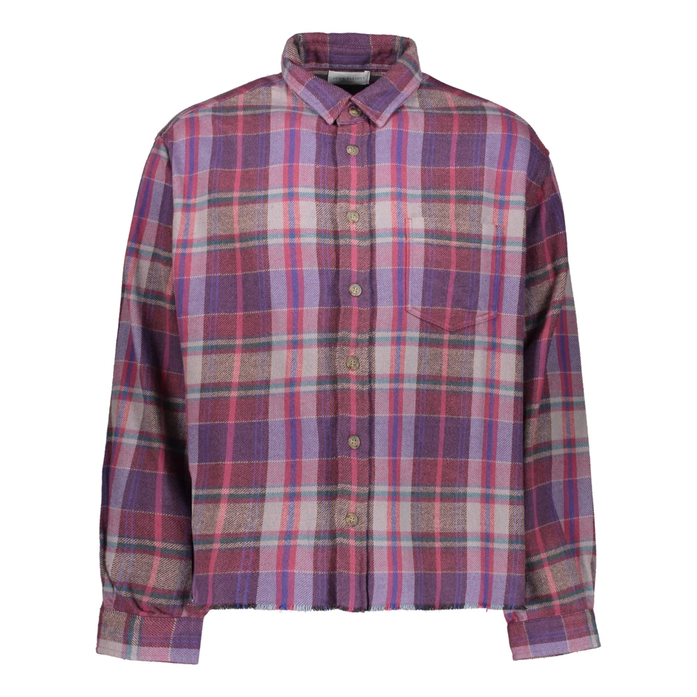 John Elliott Klassieke Geruite Katoenen Overhemd Purple Heren