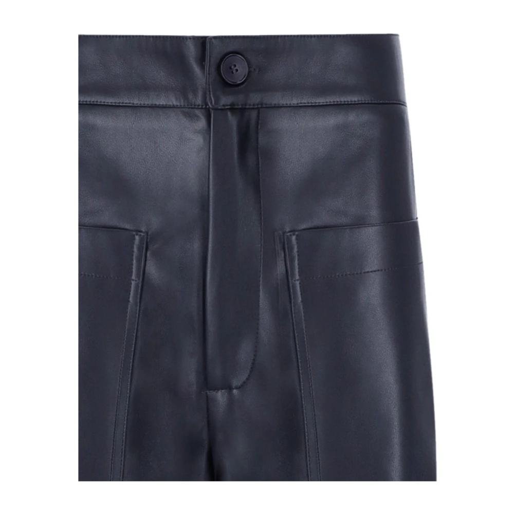 Essentiel Antwerp Navy Blauwe Imitatie Leren Cargo Broek Blue Dames