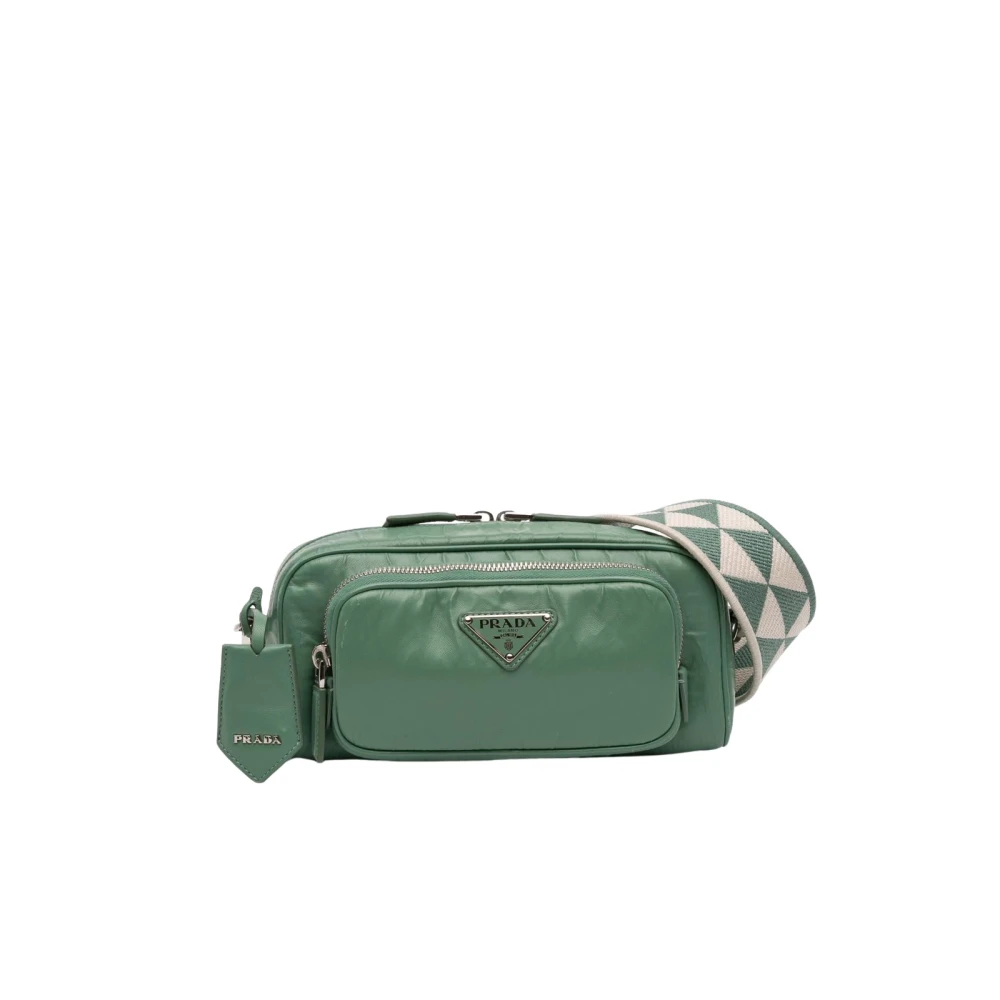 Prada Vintage Women's Green Vintage Cross Body Bags, One Size, Pre-Owned Leather Crossbody Bag