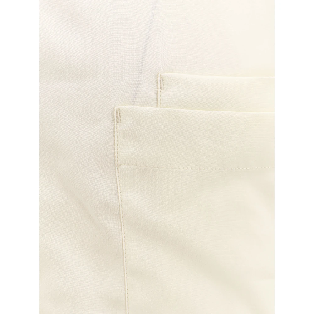 Lemaire Oversized Lyocell Shirt met Puntkraag White Dames