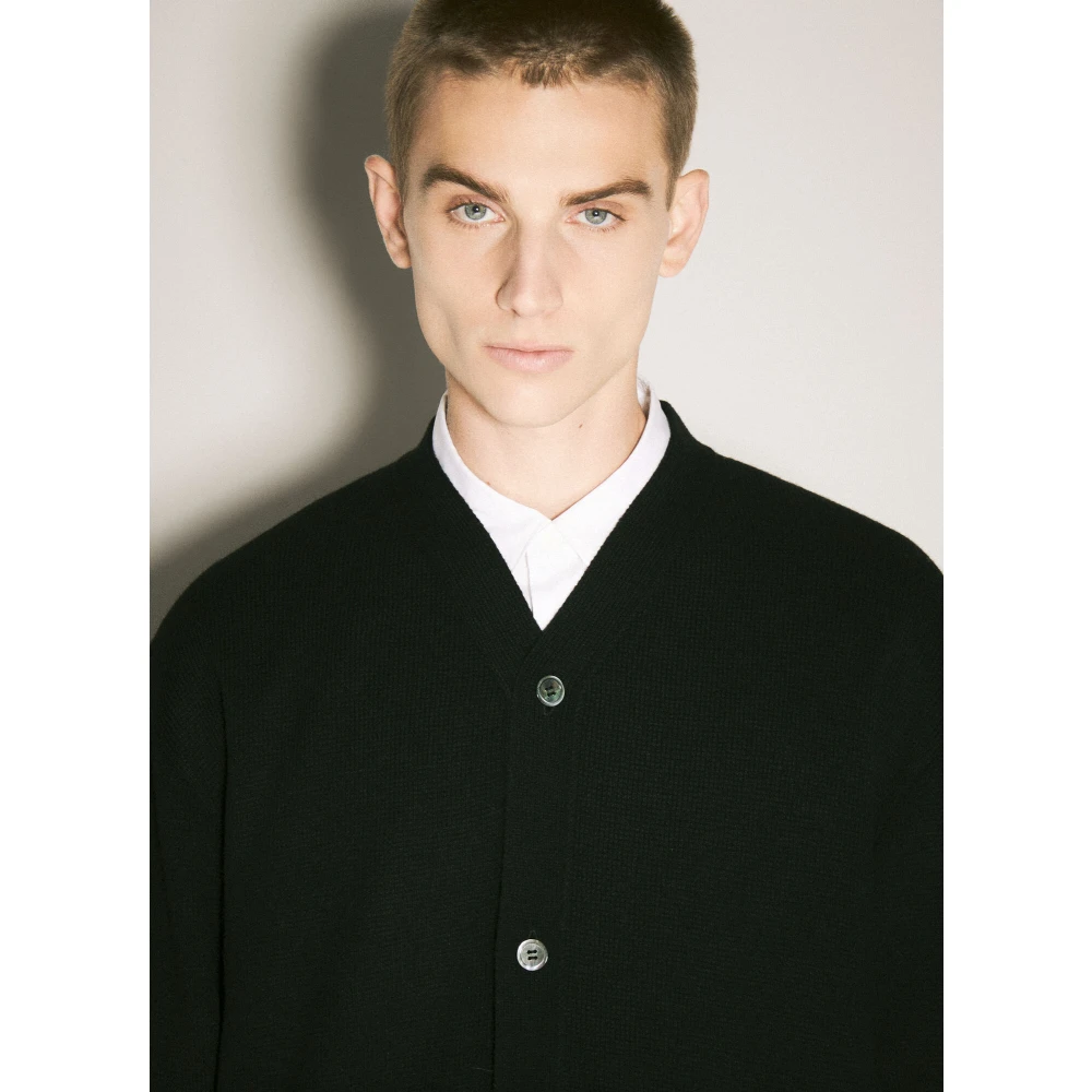 Comme des Garçons Gebreid Vest met Knoopversiering Black Heren