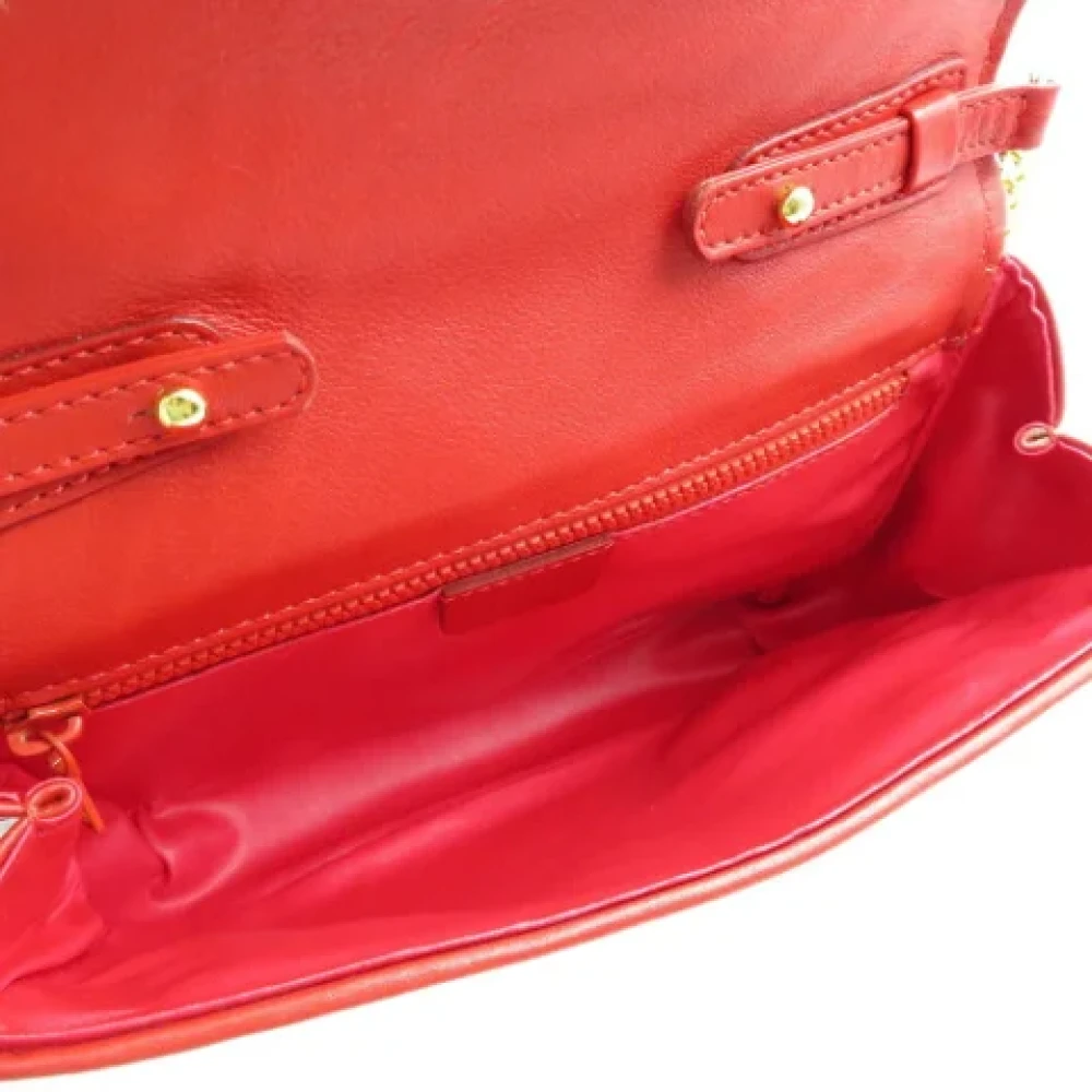 Celine Vintage Pre-owned Leather shoulder-bags Red Dames