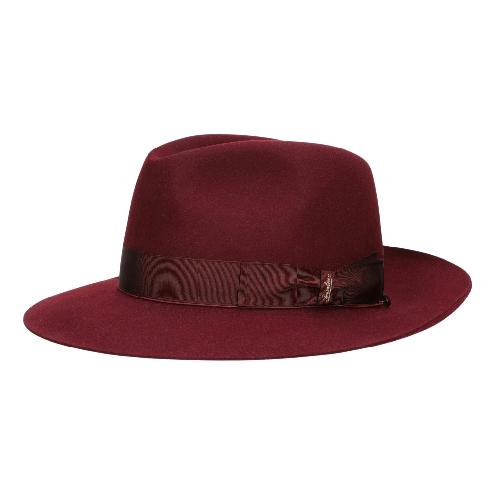 Borsalino Vilt Breedgerande Hoed Red Heren