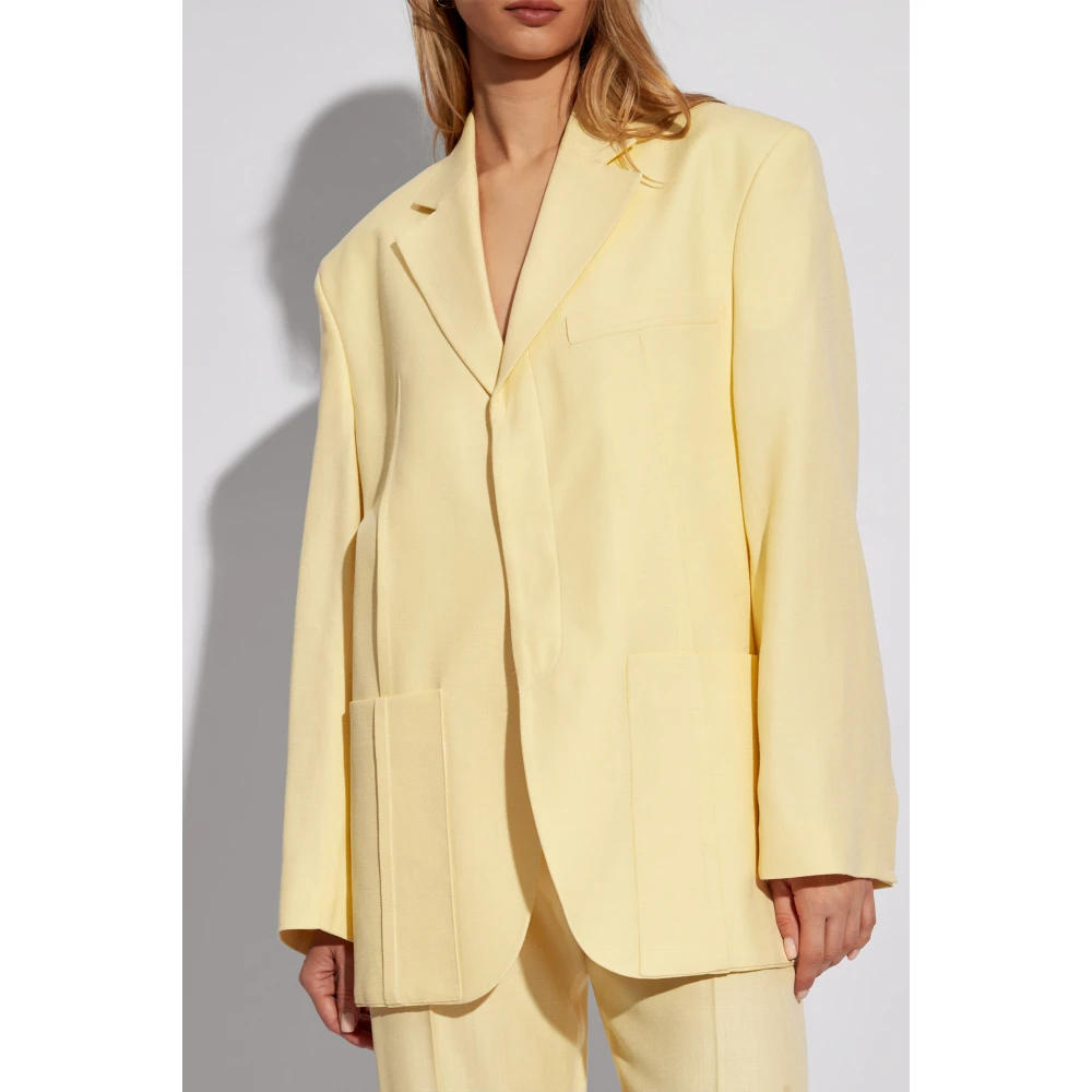 Jacquemus Single-breasted blazer Yellow Dames