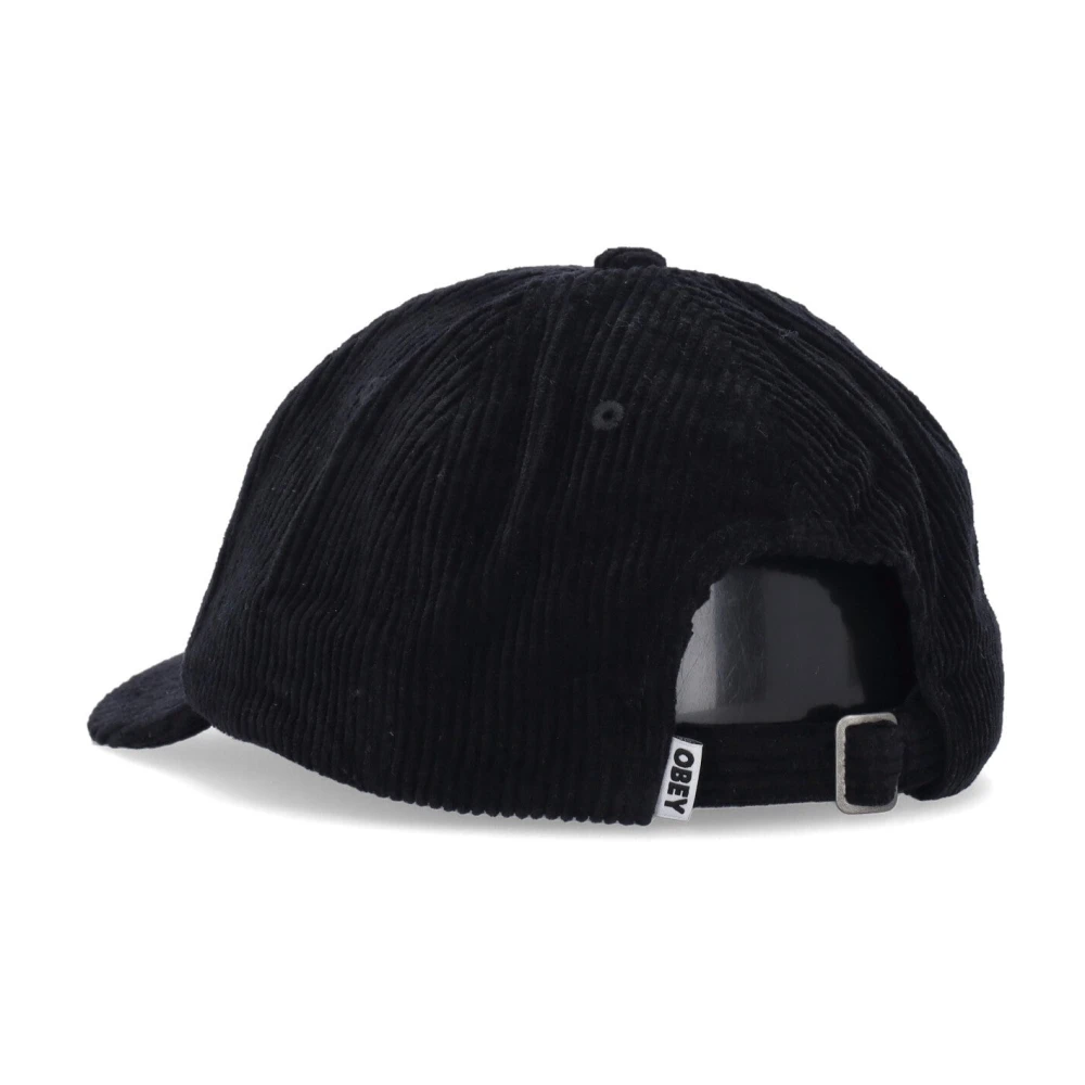 Obey Velvet Curved Visor Strapback Cap Zwart Black Heren