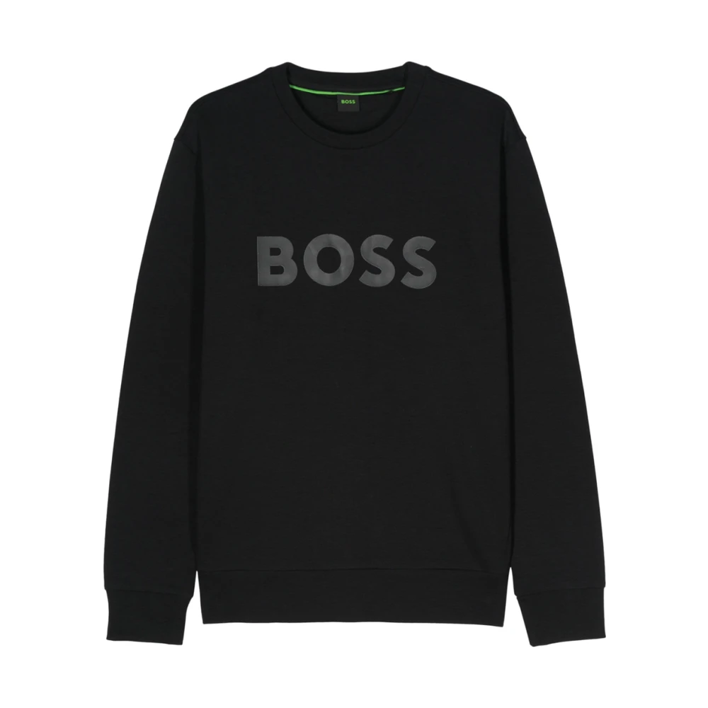 Hugo Boss Zwarte katoenen sweatshirt met lange mouwen Black Heren