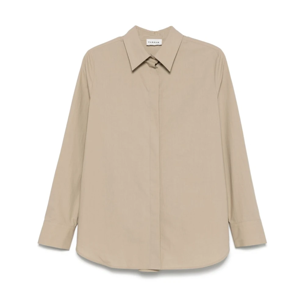 P.a.r.o.s.h. Beige Button-Up Overhemd Beige Dames