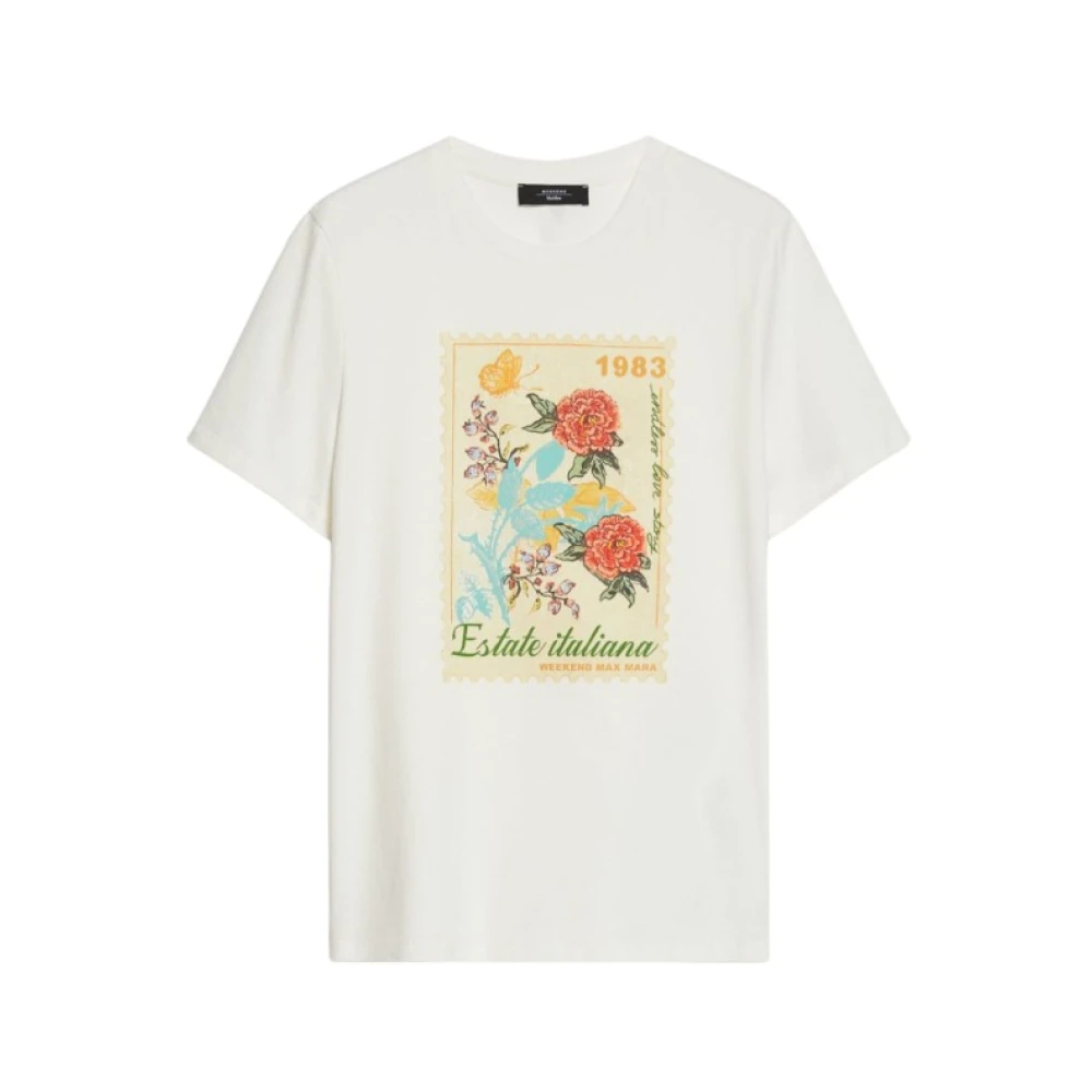 Max Mara Weekend Katoenen Print T-shirt White Dames