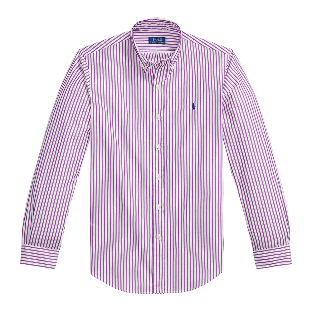 Ralph Lauren Purple Casual Shirts, Male, Xl, Striped Long-Sleeve Shirt