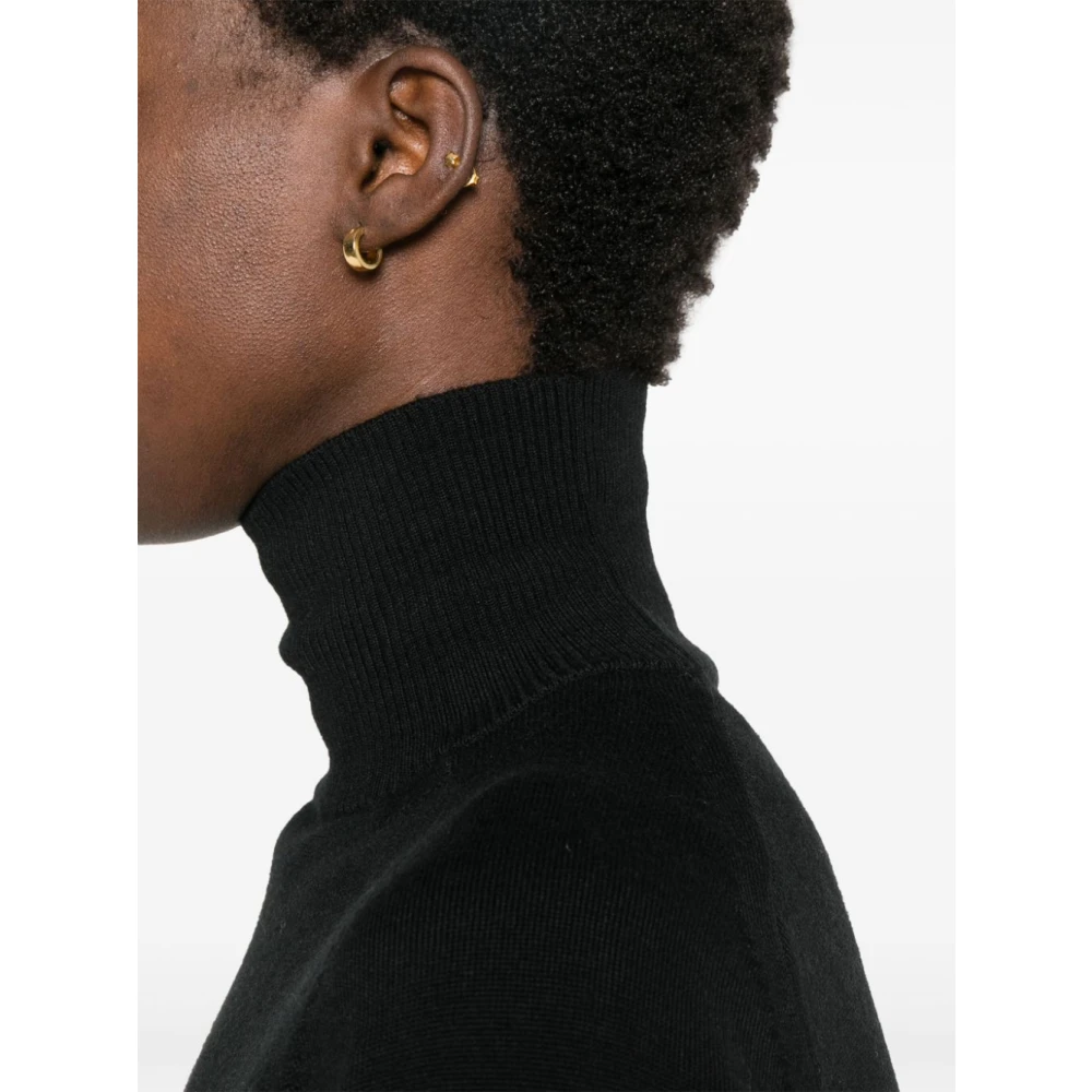 SPORTMAX Zwarte Wollen Gebreide Trui Black Dames