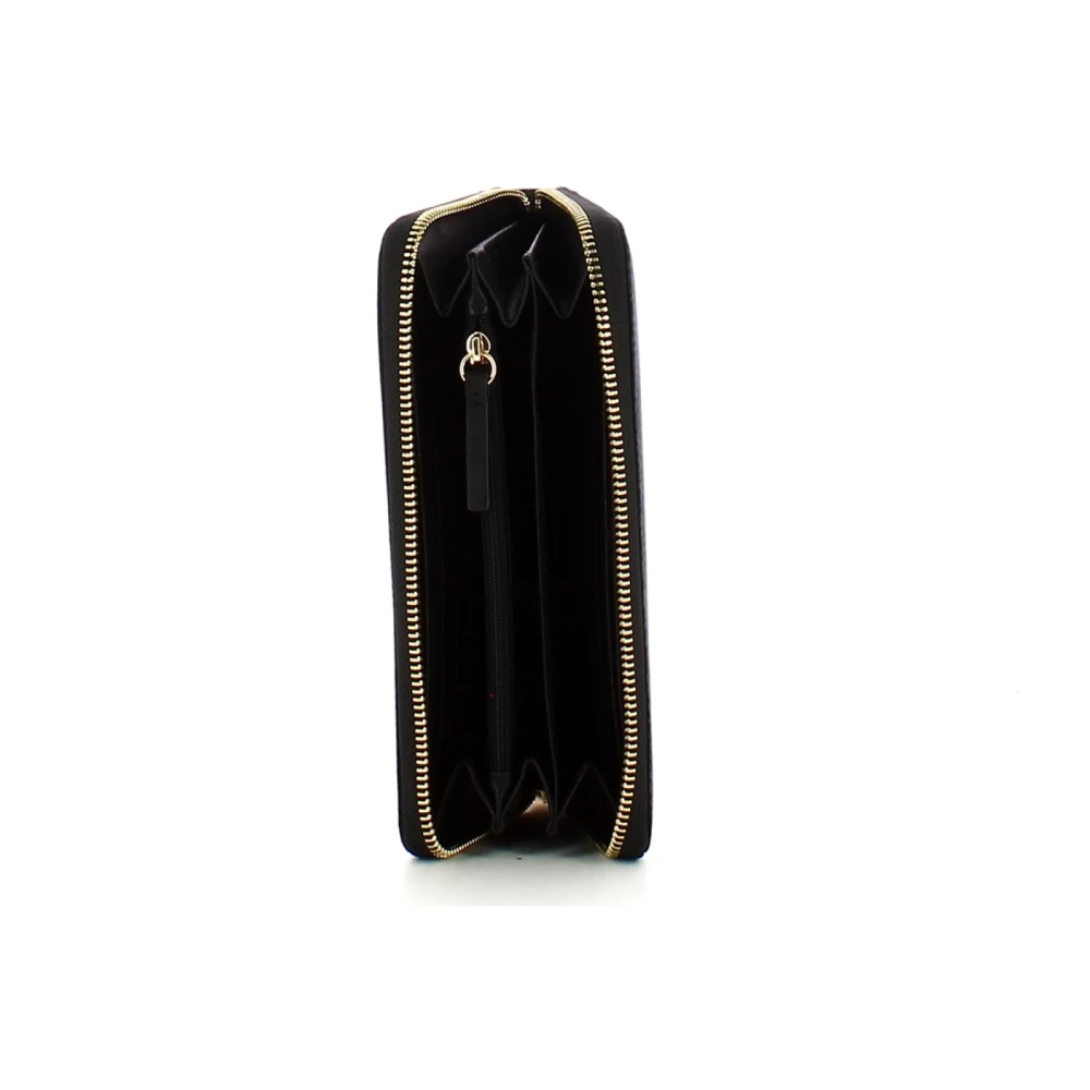 Borbonese Y66 Dark Black Grote Rits Portemonnee Black Dames