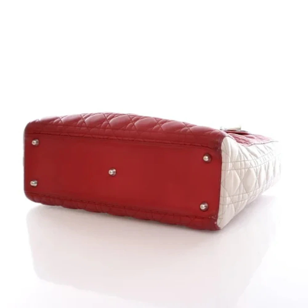 Dior Vintage Pre-owned Leather handbags Red Dames