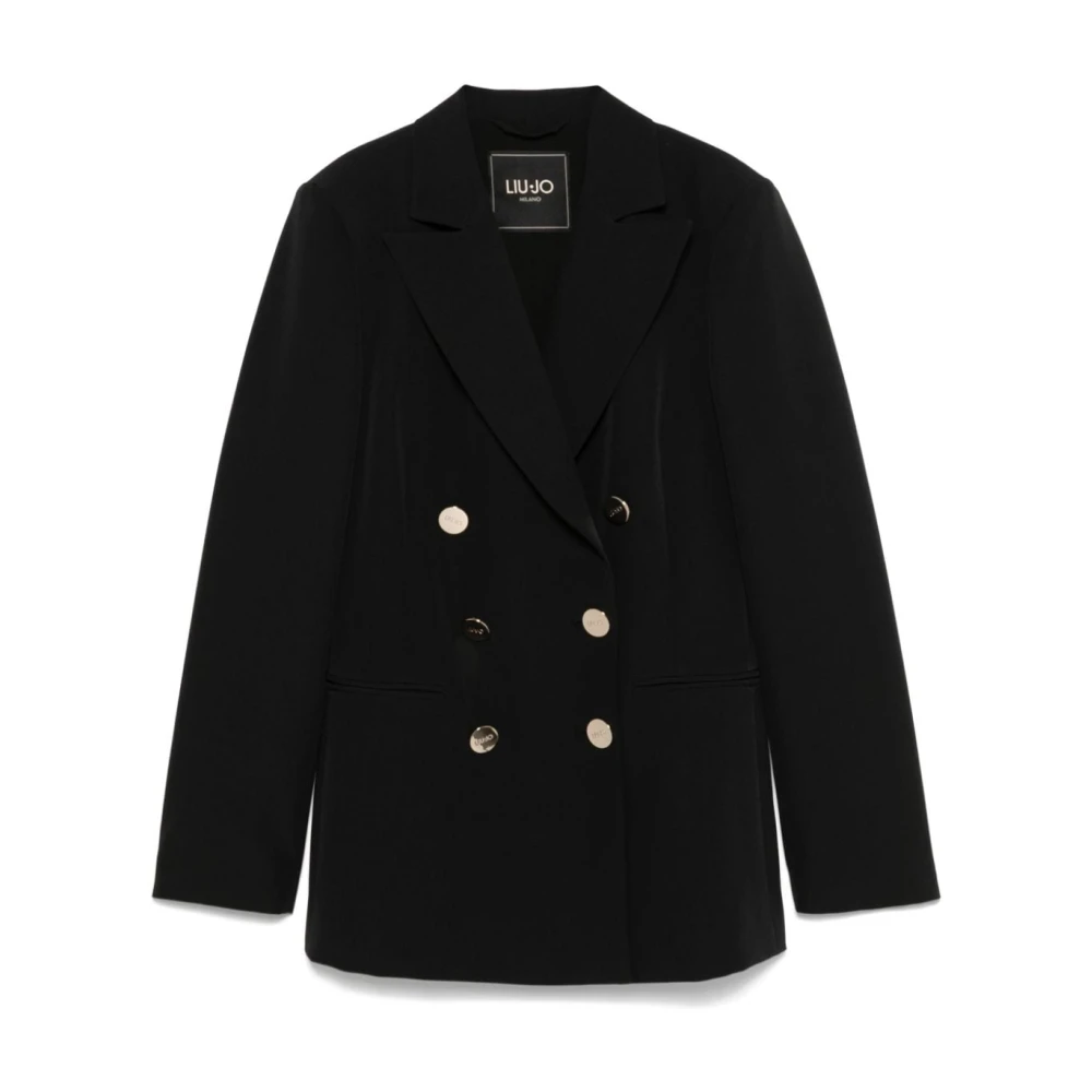 Liu Jo Dubbelbreasted Nero Blazer Buitenkleding Black Dames