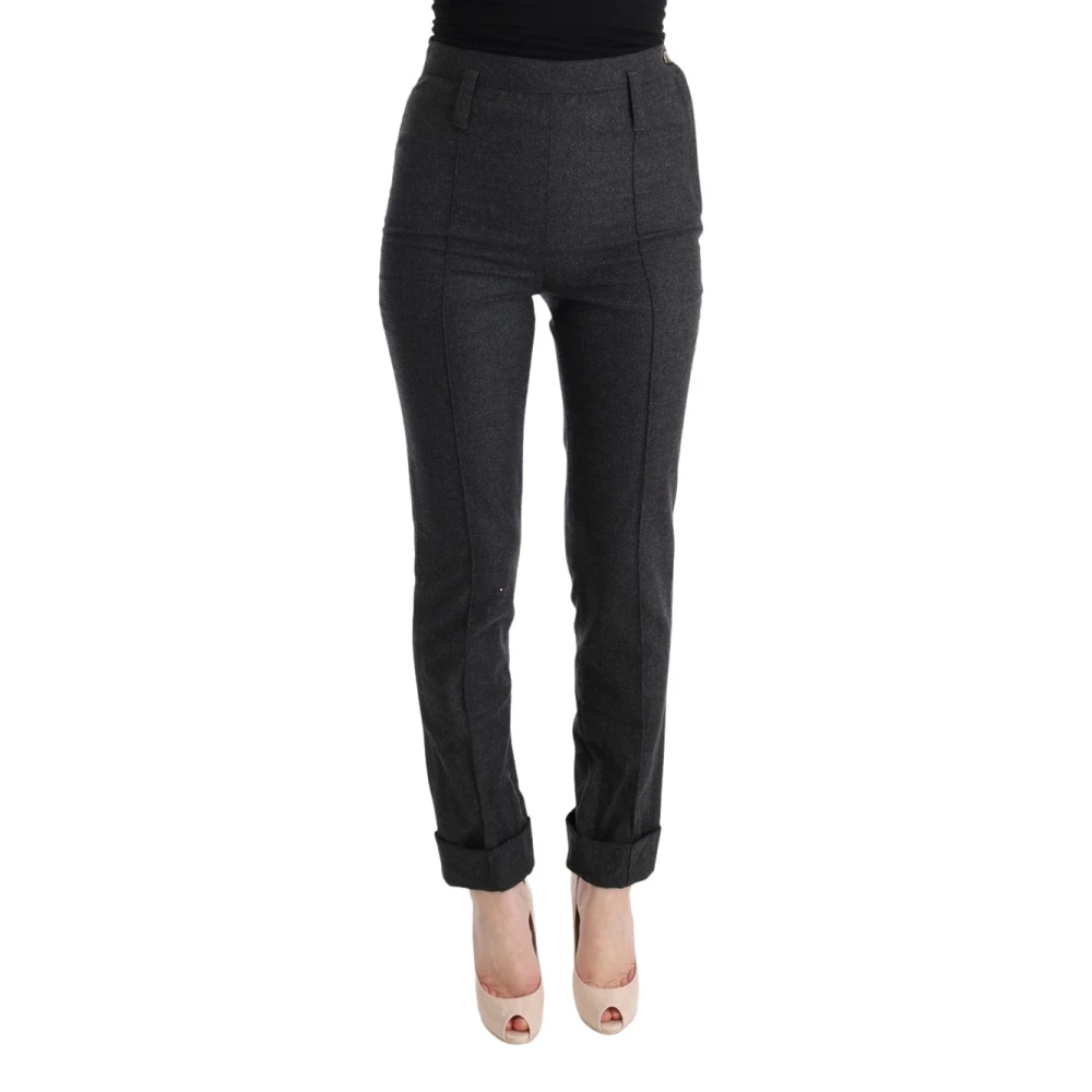Ermanno Scervino Womens Gray Wool Blend Skinny Fit Pants - Size 10 - Grey - Image 3