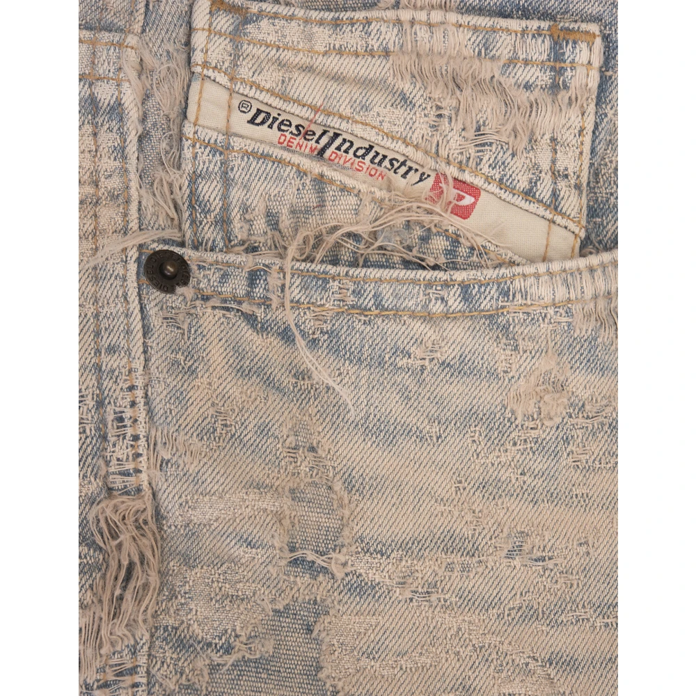 Diesel Blauwe Losse Jeans met Vernietigingseffecten Blue Dames