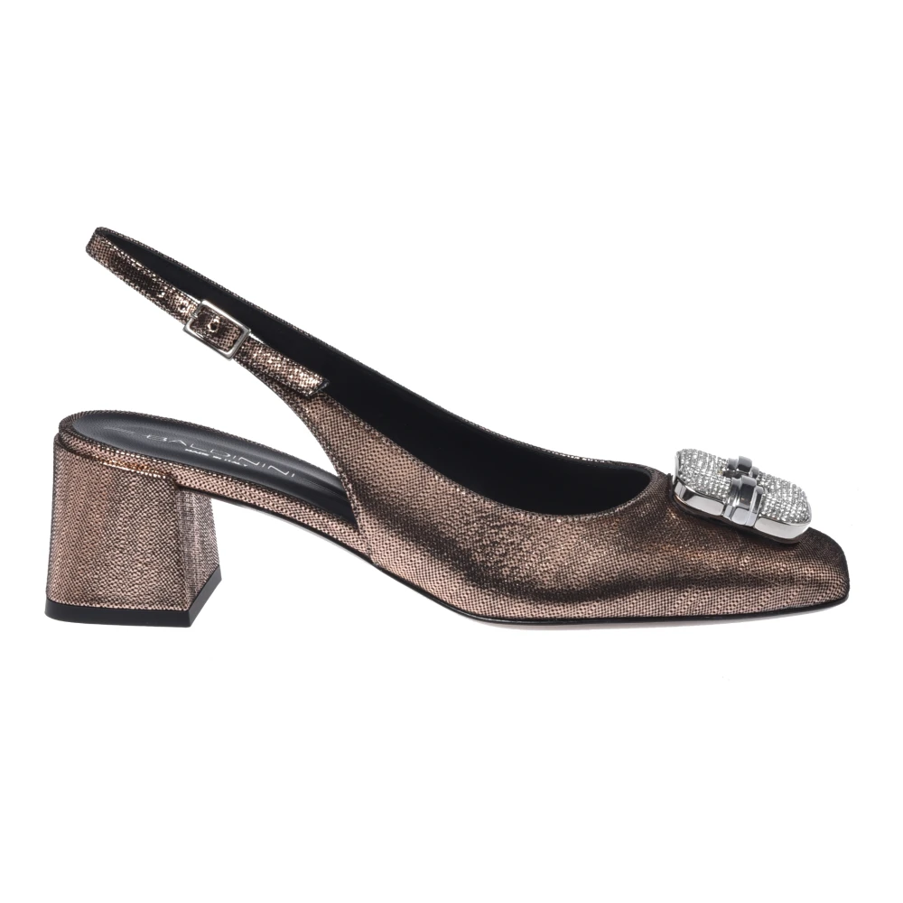 Baldinini Women's Brown Pumps, 7 Uk, Metallic Suede Slingback
