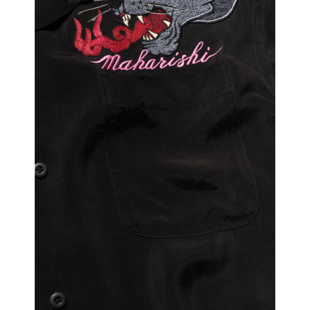 Maharishi Dual Phanters Camp Collar Shirt Black Heren