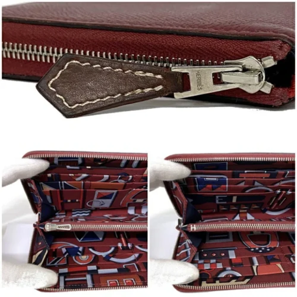 Hermès Vintage Pre-owned Leather wallets Red Dames