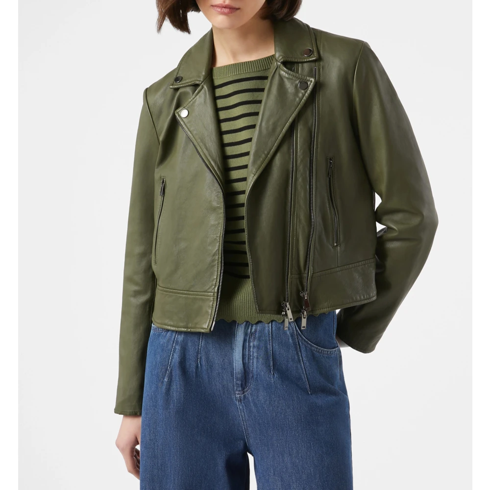 Pennyblack Biker Leren Jas Ultra Stijl Green Dames