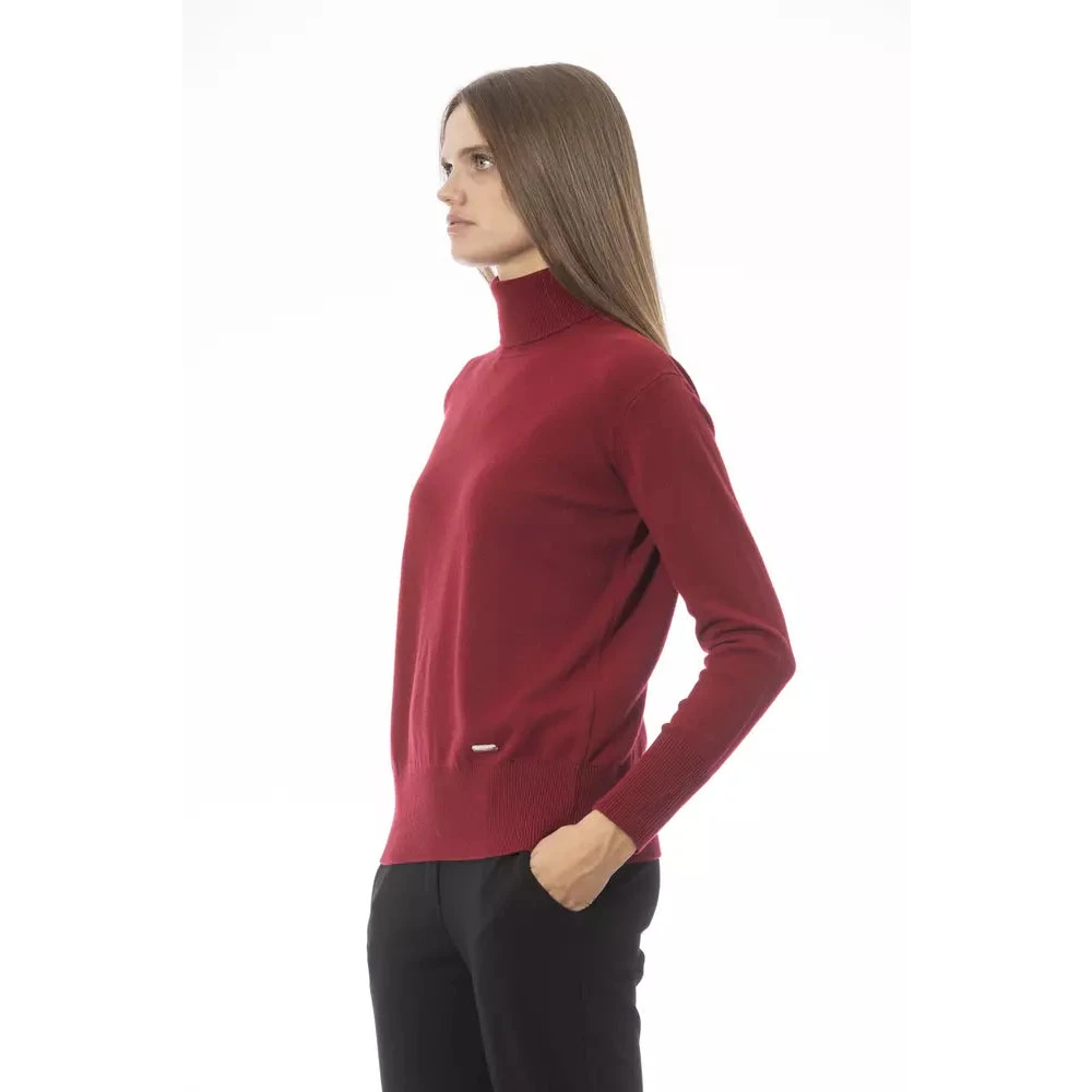 Baldinini Trendy Rode Wollen Coltrui Brown Dames