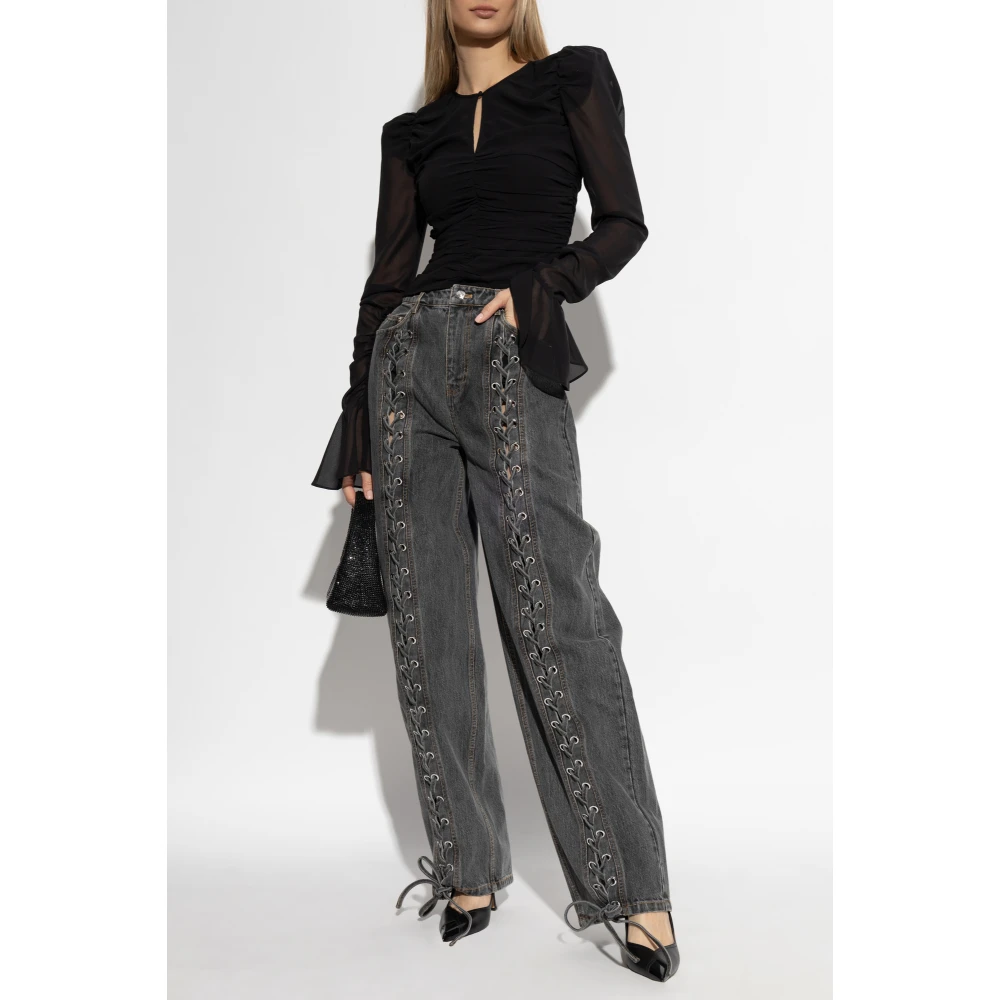 Rotate Birger Christensen Top met decoratieve drapering Black Dames