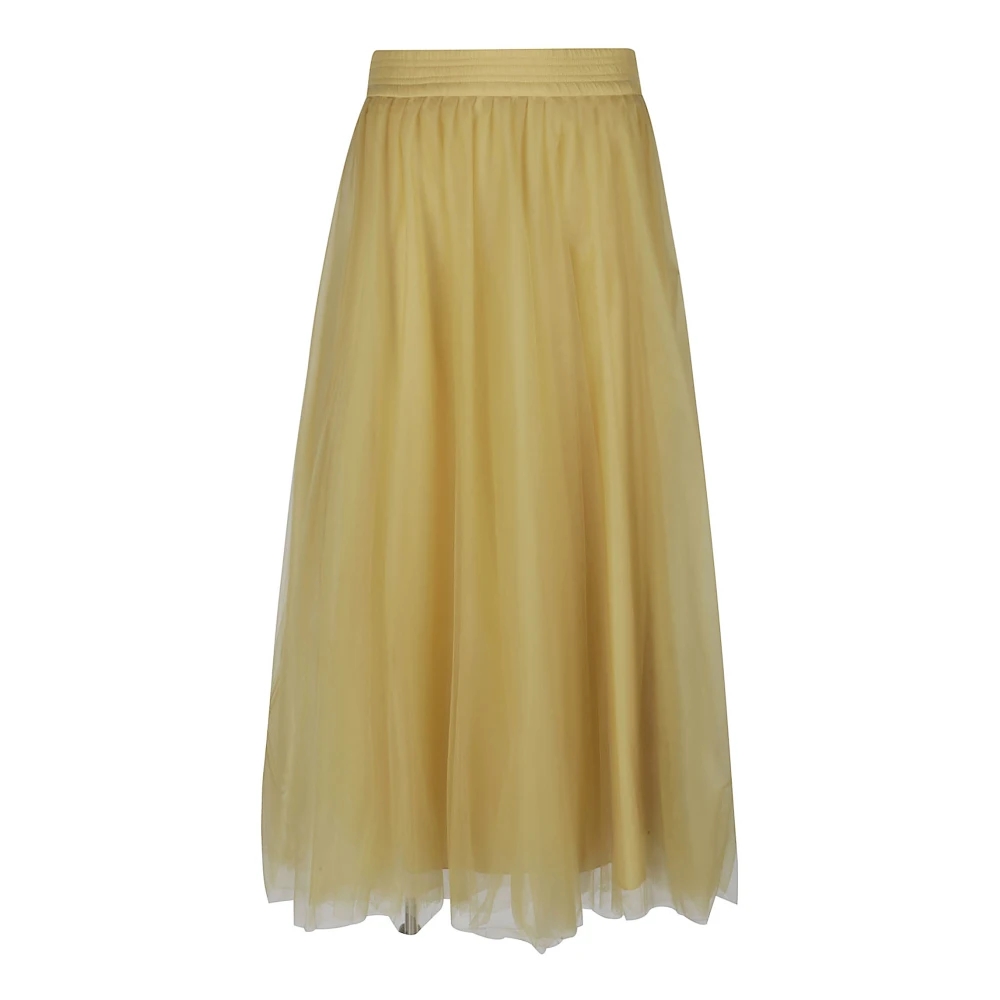 Fabiana Filippi Elegante Geplooide Rok voor Vrouwen Yellow Dames