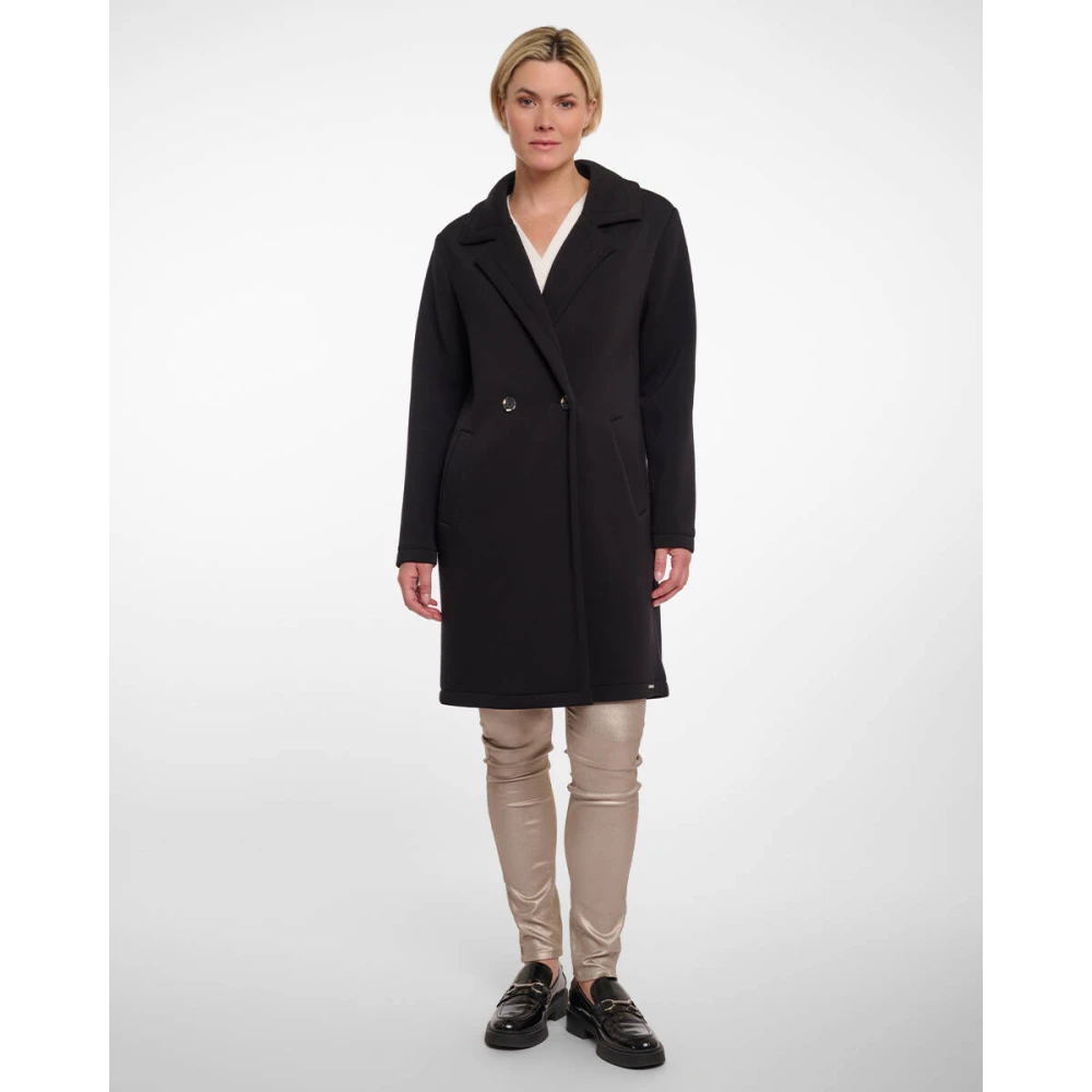 Rino&Pelle Double Breasted Coat in Danja Style Black Dames