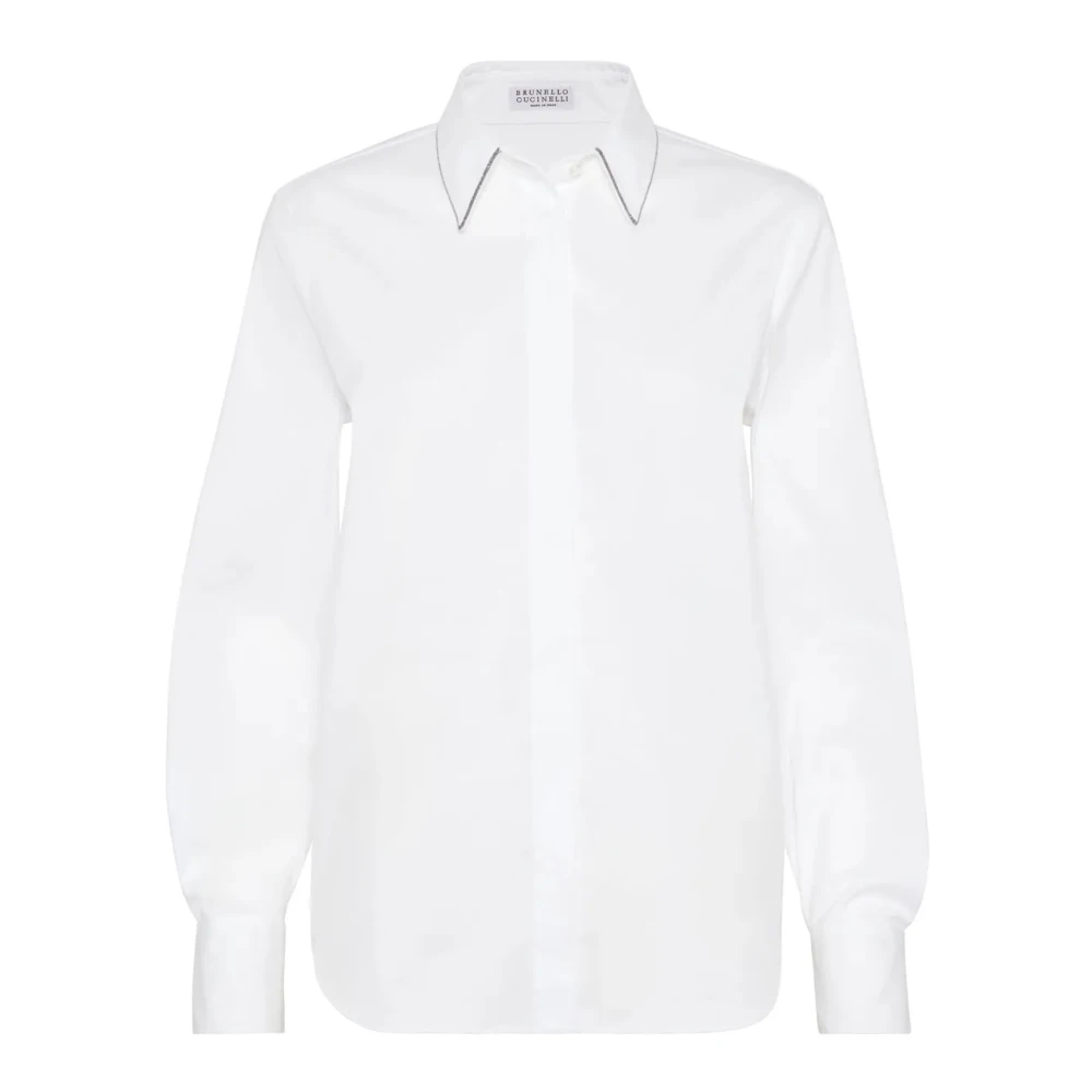 Brunello Cucinelli White Shirts, Female, Xl, Cotton Poplin Shirt