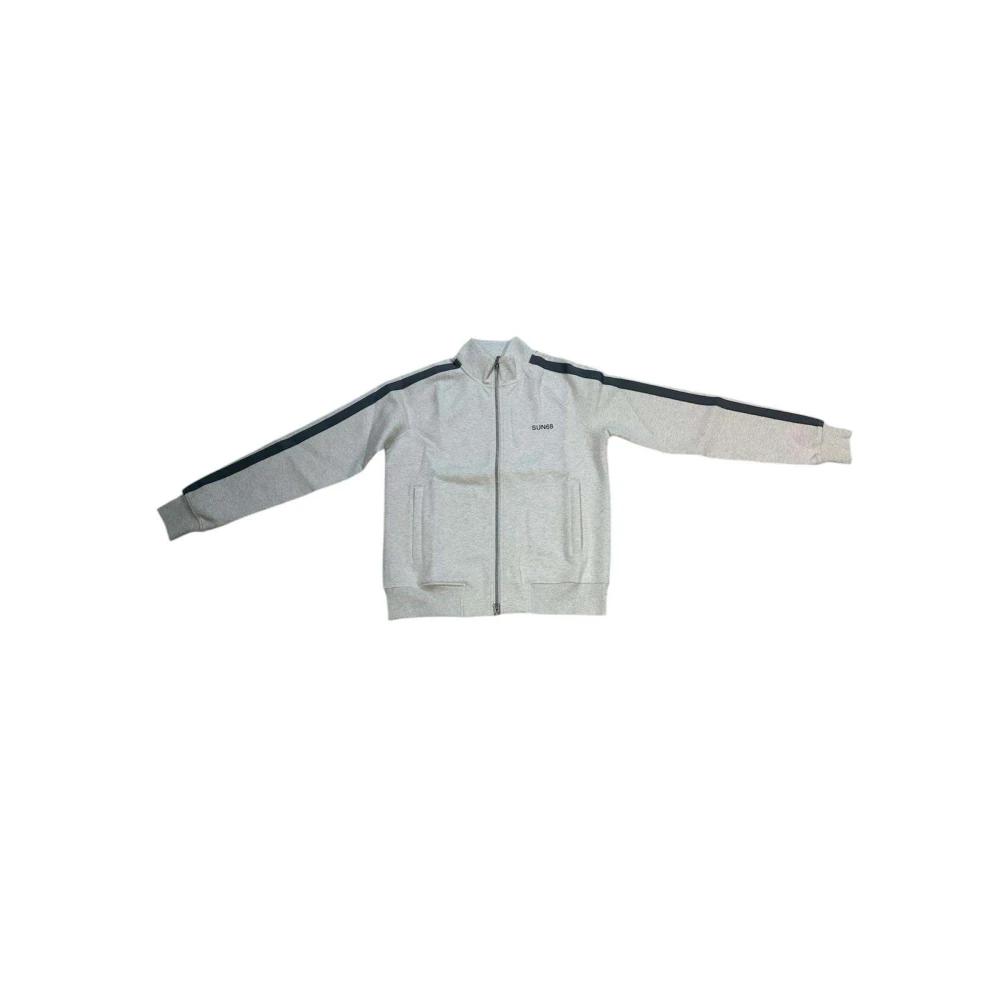 Sun68 Gestreepte Katoenen Volledige Rits Heritage Jack White Heren