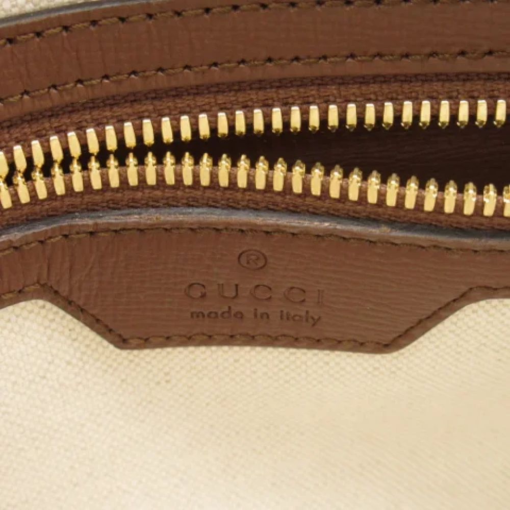 Gucci Vintage Pre-owned Canvas gucci-bags Beige Heren