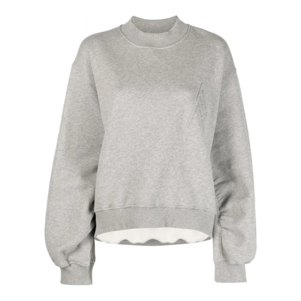 The Attico Sweatshirt met reliëflogo en geplooide mouwen Grijs Dames