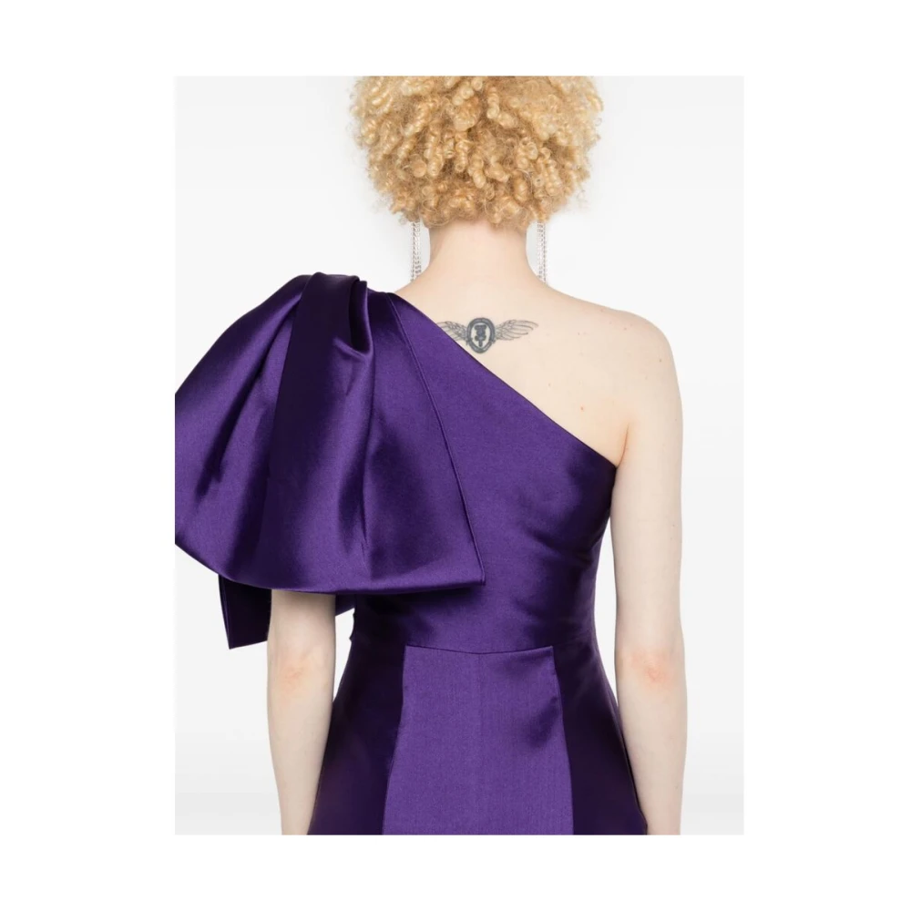 Solace London Amethist Paarse One-Shoulder Strikjurk Purple Dames