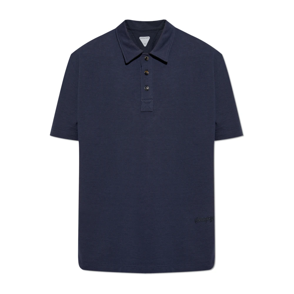 Bottega Veneta Polo med krage Blue, Herr