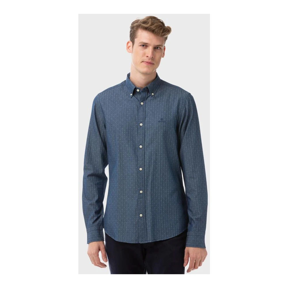 Gant Casual herenoverhemden Blue Heren