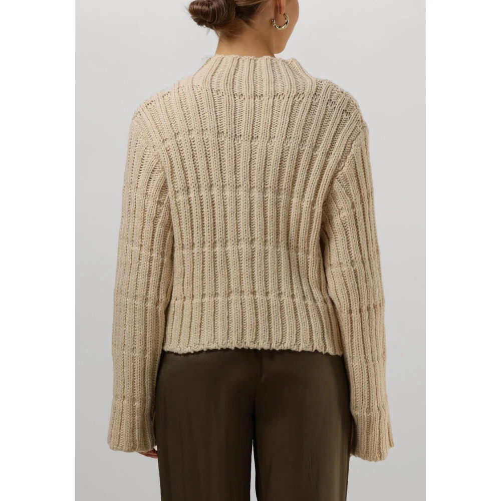 Modström Korte Rolkragstrui Beige Dames