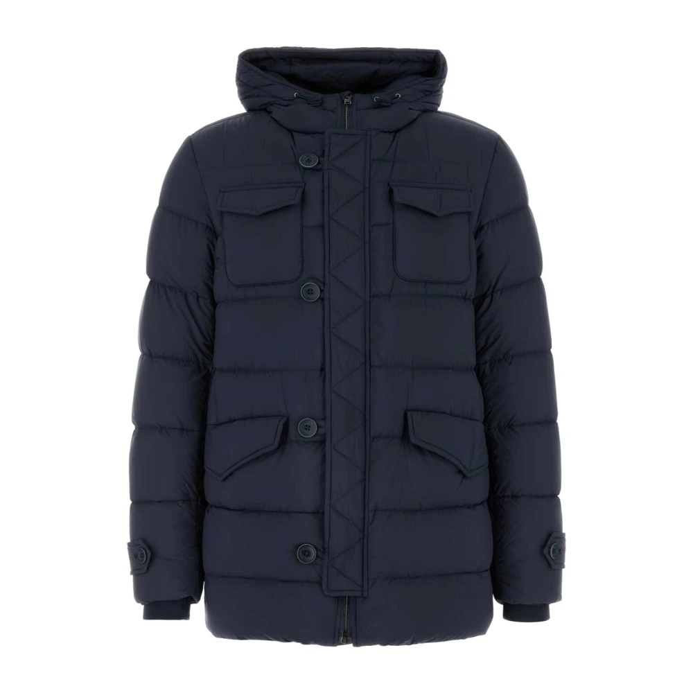 Herno Navy Blauwe Donsjack voor Mannen Blue Heren