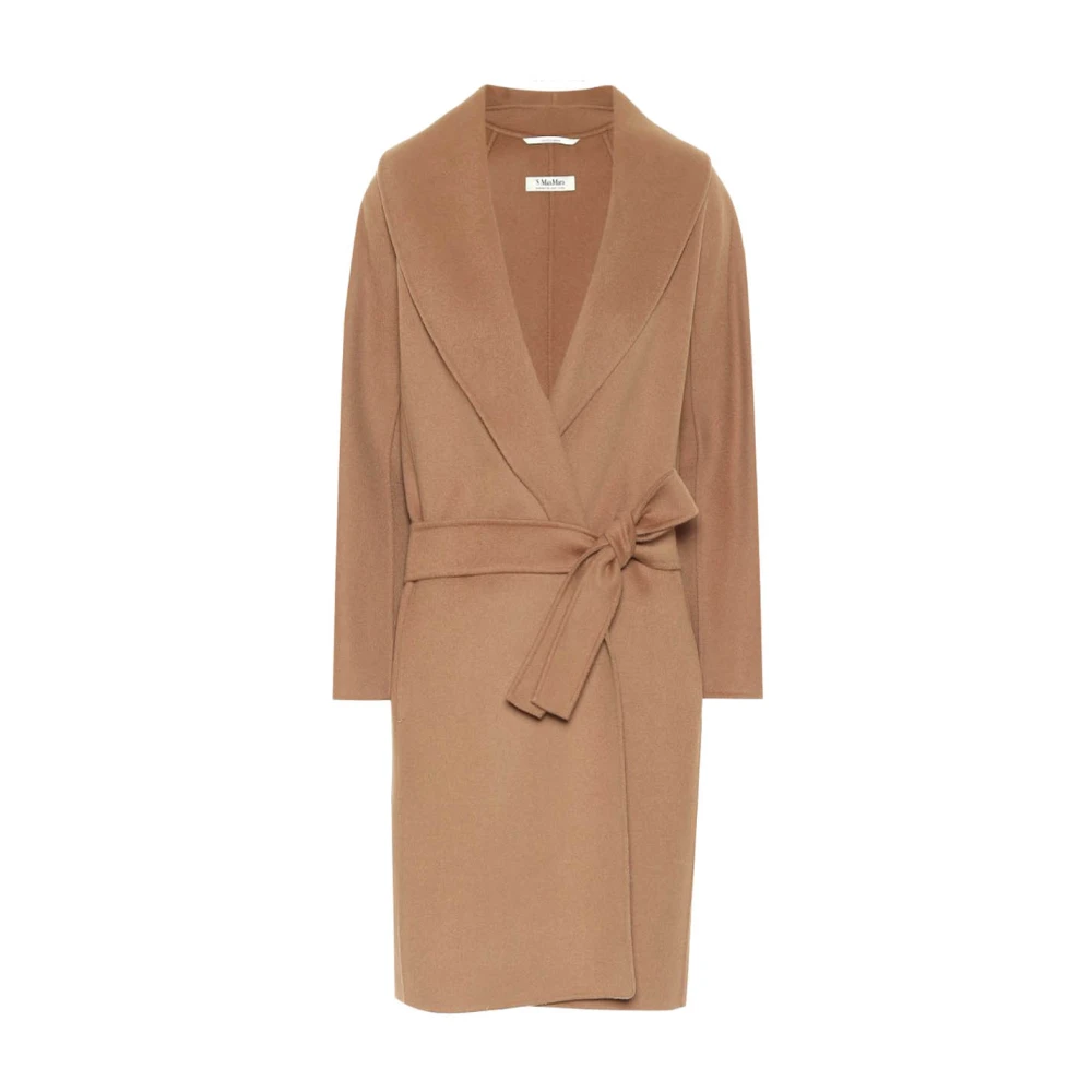 Max Mara Bruine Wollen Trenchcoat Brown Dames