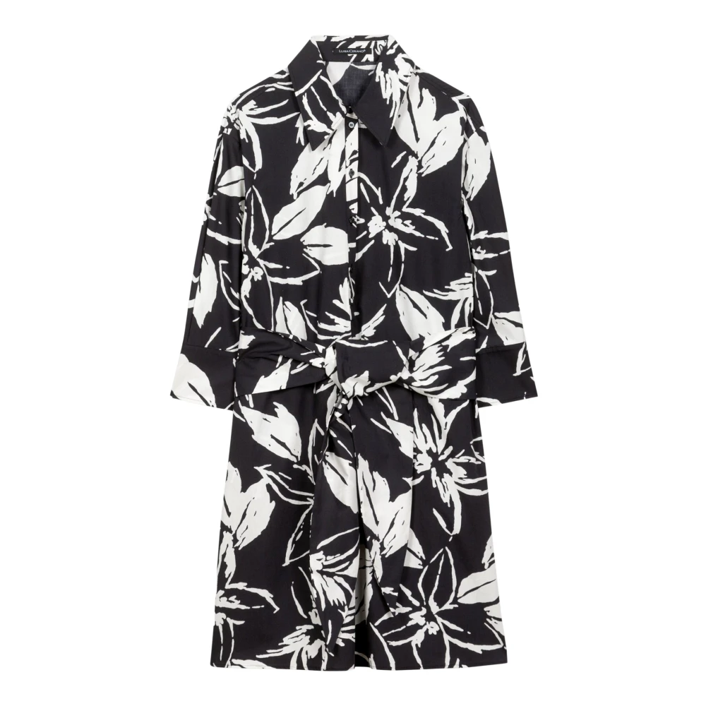 LUISA CERANO Zwart-witte bloemenjurk Multicolor Dames