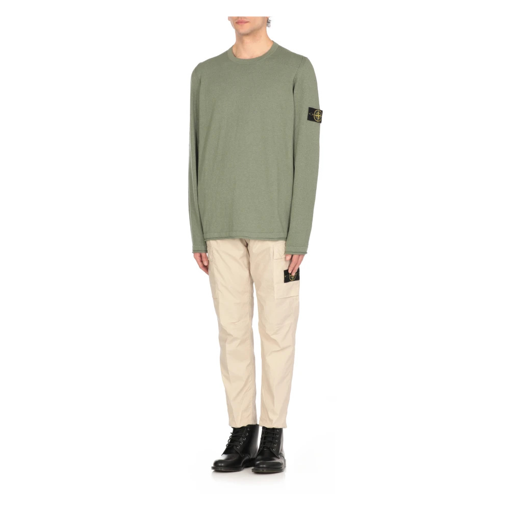 Stone Island Groene Katoenen Trui met Logopatch Green Heren