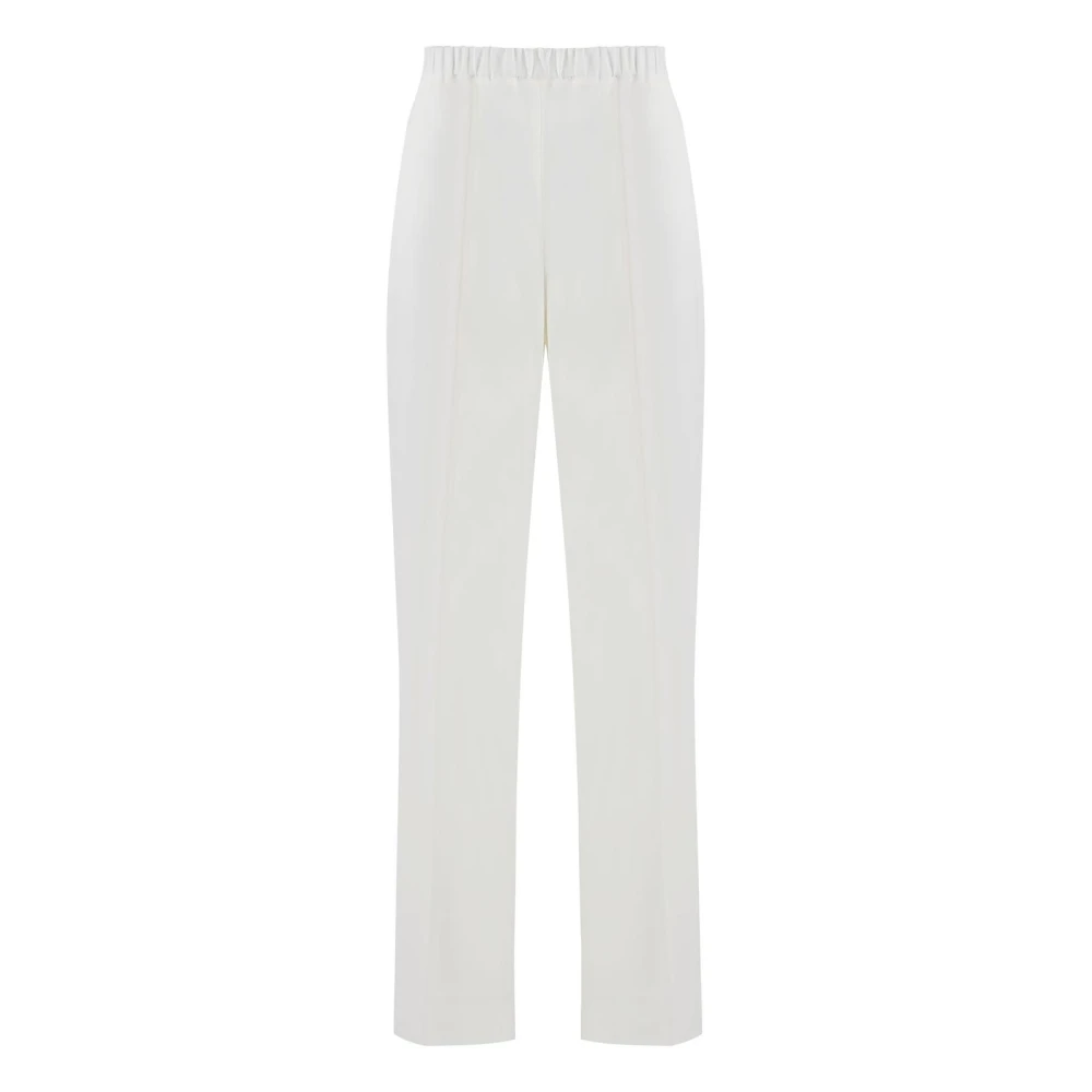 Fabiana Filippi Women's White Wide Trousers, S, Wide Leg Trousers