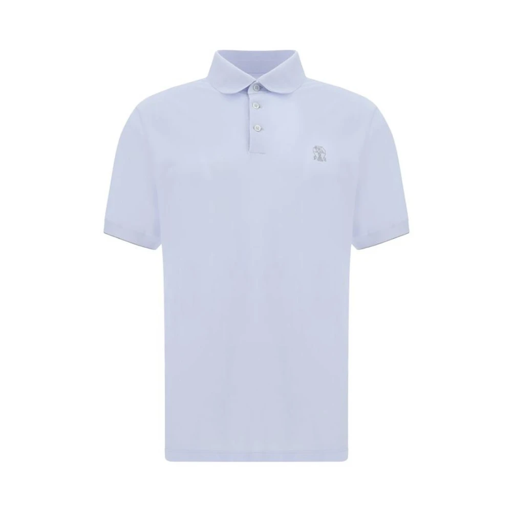 BRUNELLO CUCINELLI Klassieke Polo Shirt Blue Heren
