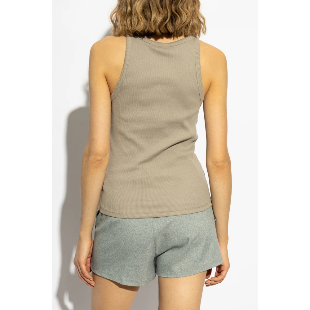 Gestuz Geribbelde top Gray Dames